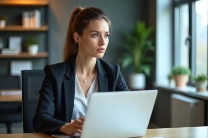 Femme d affaires s&eacute;rieuse dans un bureau moderne